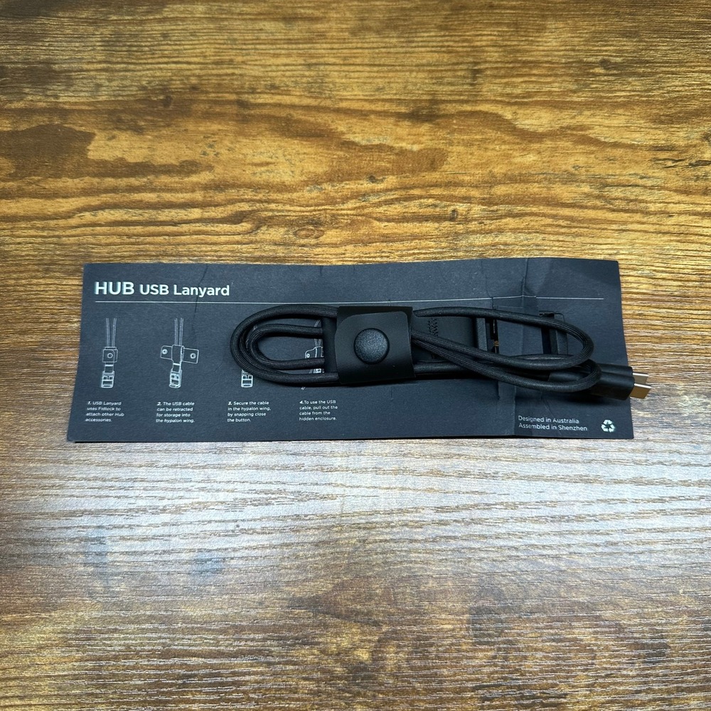 NEW ALPAKA HUB USB Lanyard USB-C to USB-C 60W Charging Cable 3ft Black Fidlock